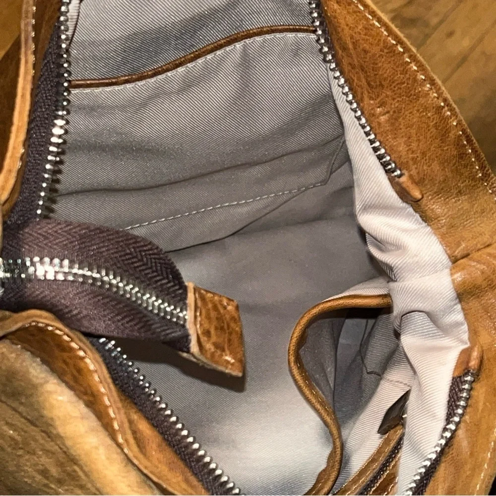 MAXON soft textured leather messenger crossbody bag